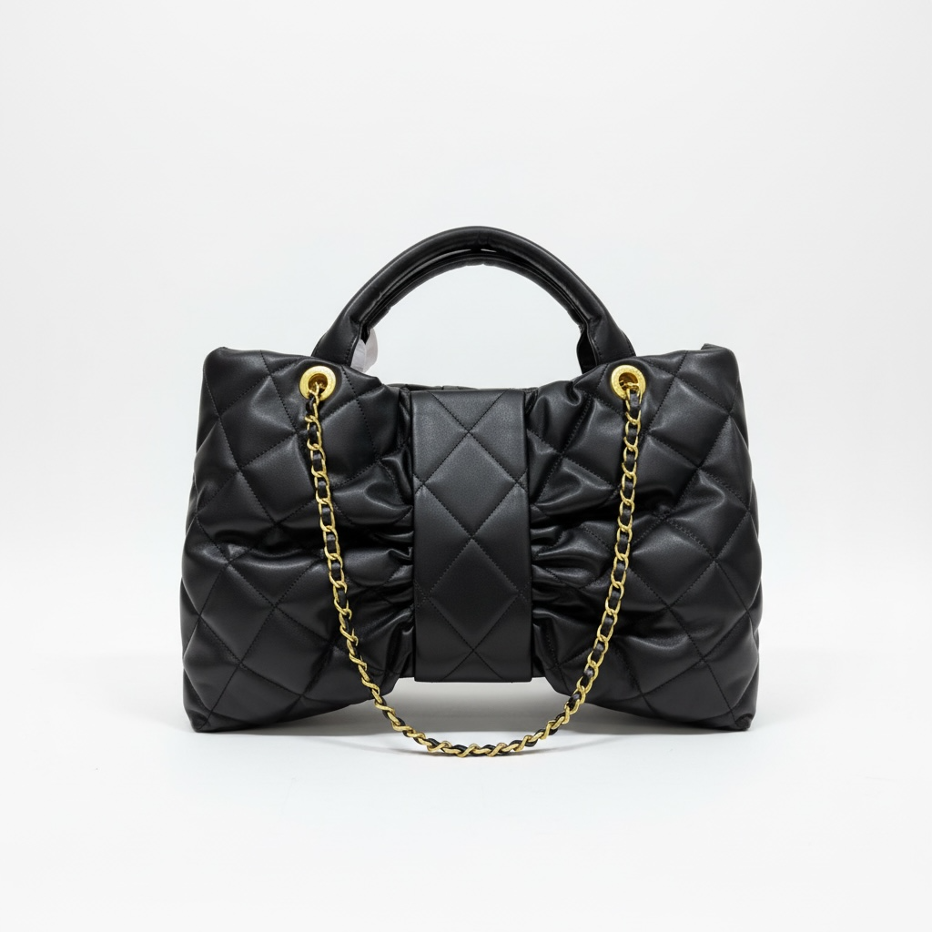 Chanel Quilted Black Mini Top-Handle Bag with Chain Strap 🖤✨