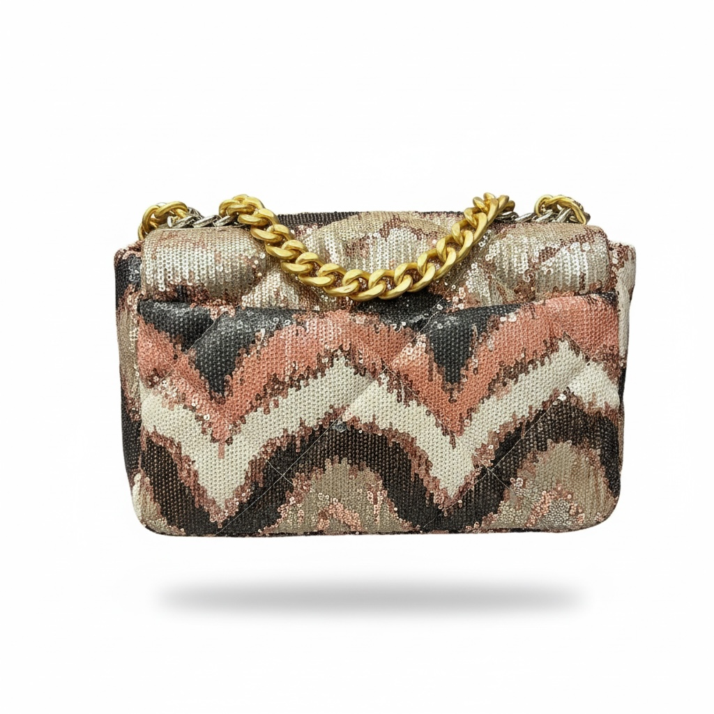 πβ¨ Chanel Sequin Chevron Flap Bag β Multicolor Elegance ππ€