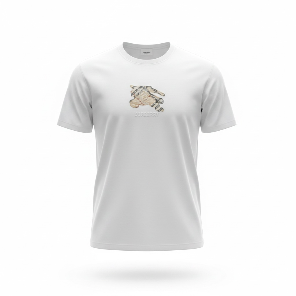 Burberry White Graphic T-Shirt π€β¨ Signature Icon Edition