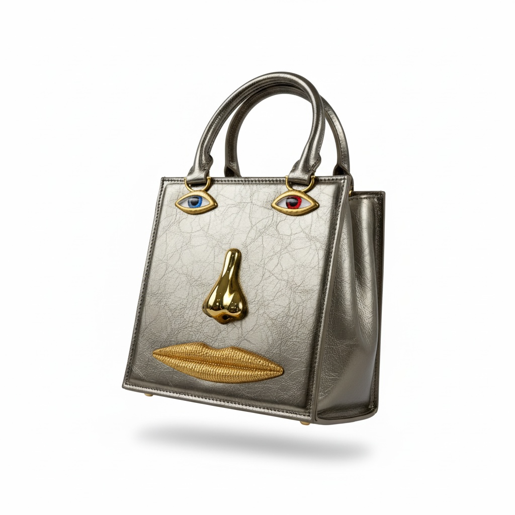 Schiaparelli Metallic Face Mini Tote β Champagne Gold Surreal Edition πβ¨