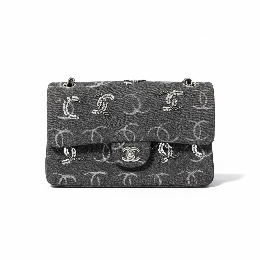 π€β¨ Chanel Monogram Fabric Flap Bag β CC Chain Design β¨π€