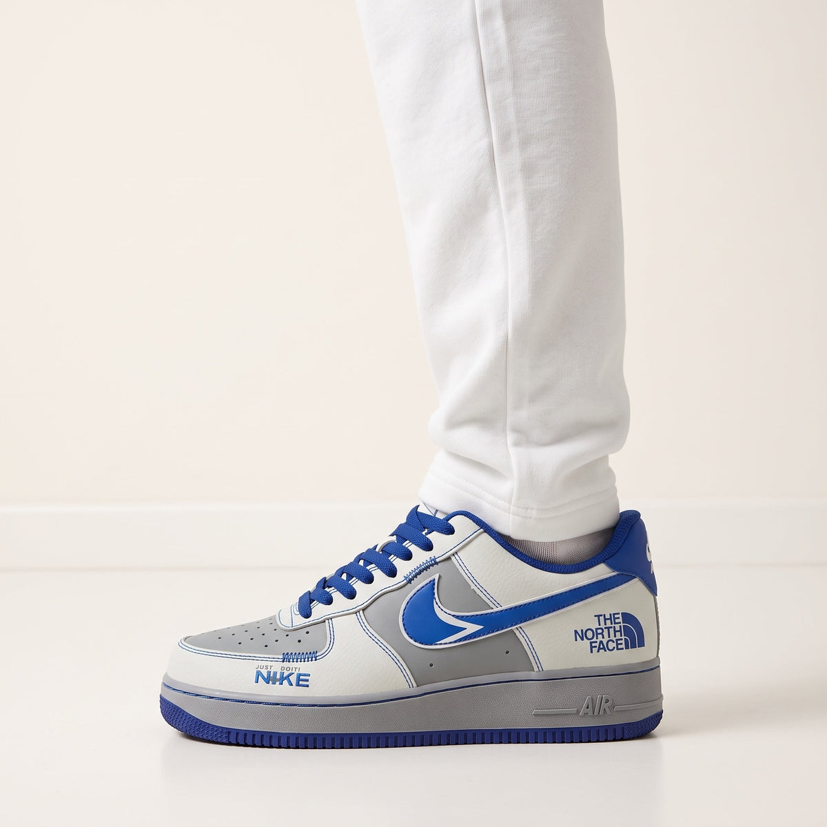 Nike Air Force 1 Low — White, Grey & Blue