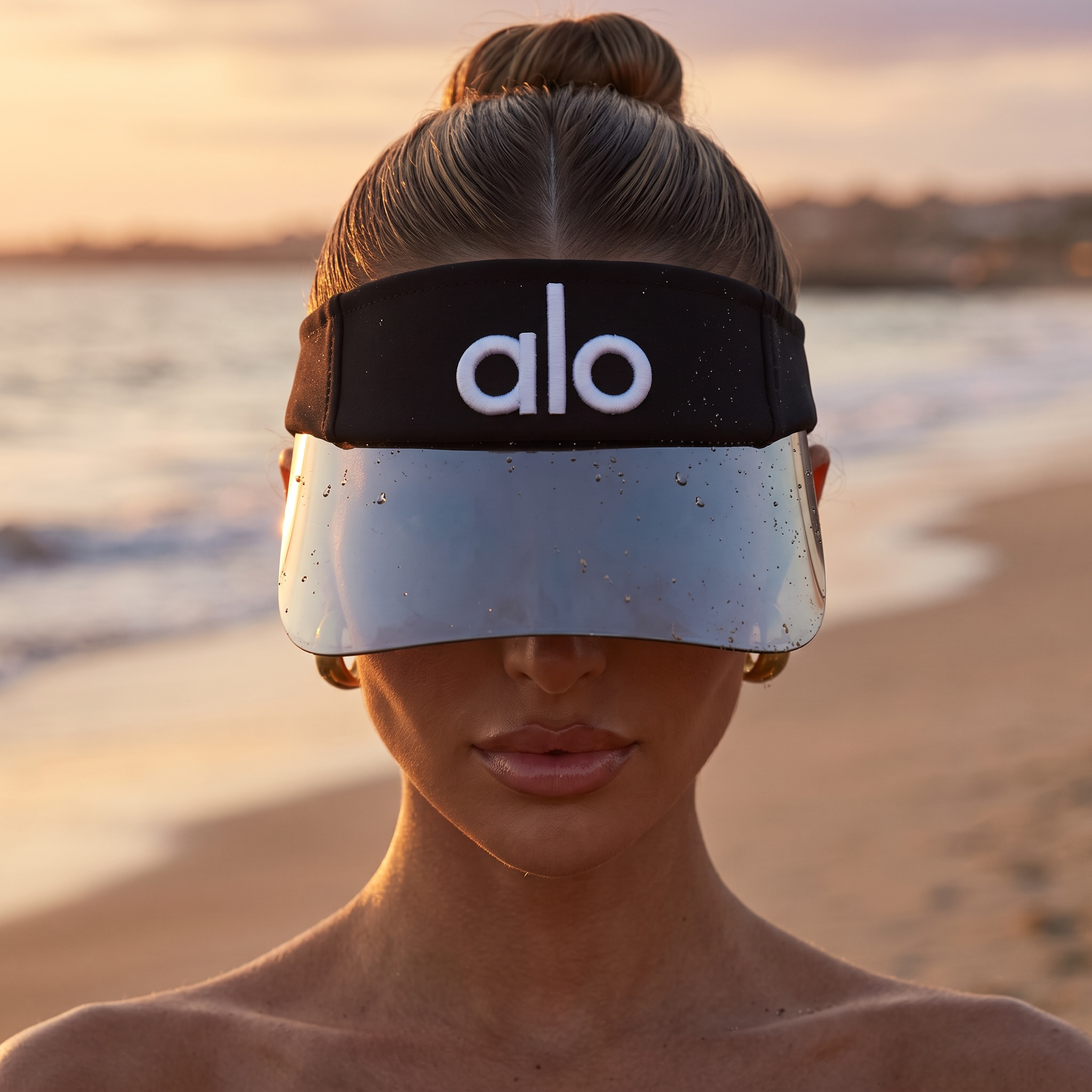 Alo Yoga Black Cap with Metallic Visor 🧢✨ | Futuristic Unisex Fashion Hat