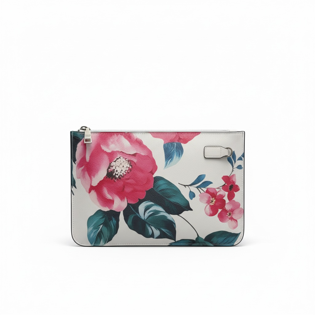Prada Floral Print Zipped Pouch β Ivory πΈπ€