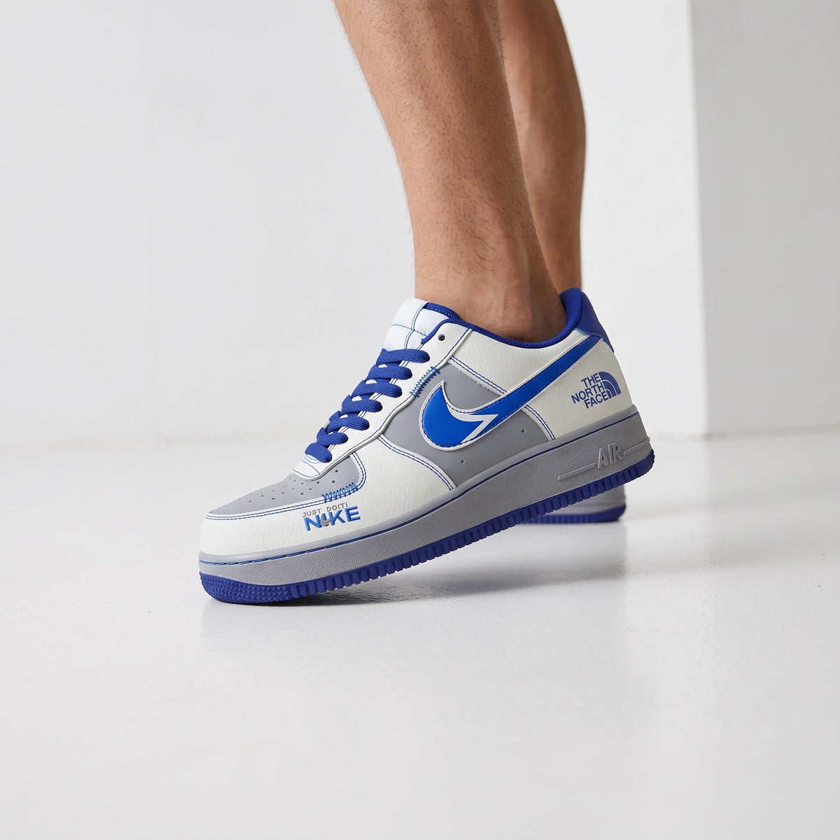 Nike Air Force 1 Low — White, Grey & Blue