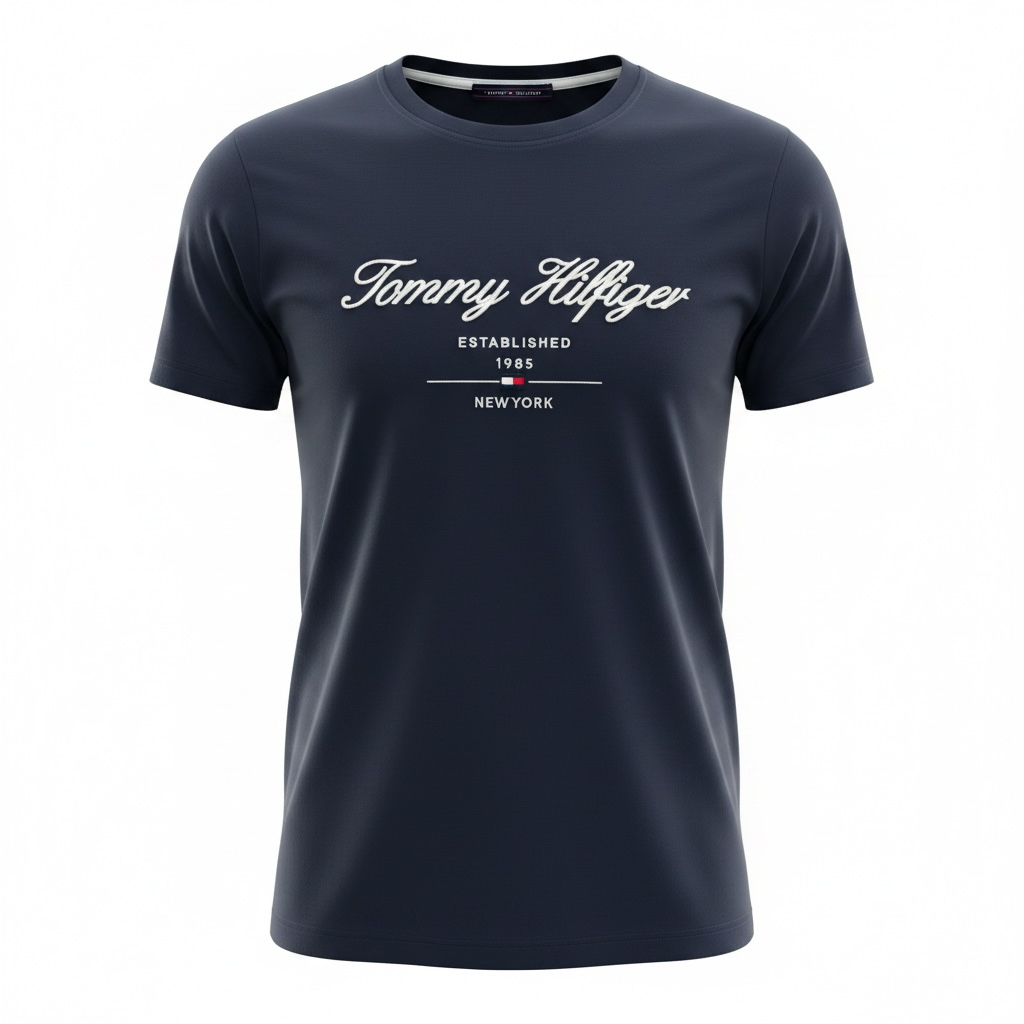 Tommy Hilfiger Navy T-Shirt πβ¨ Classic Script Logo
