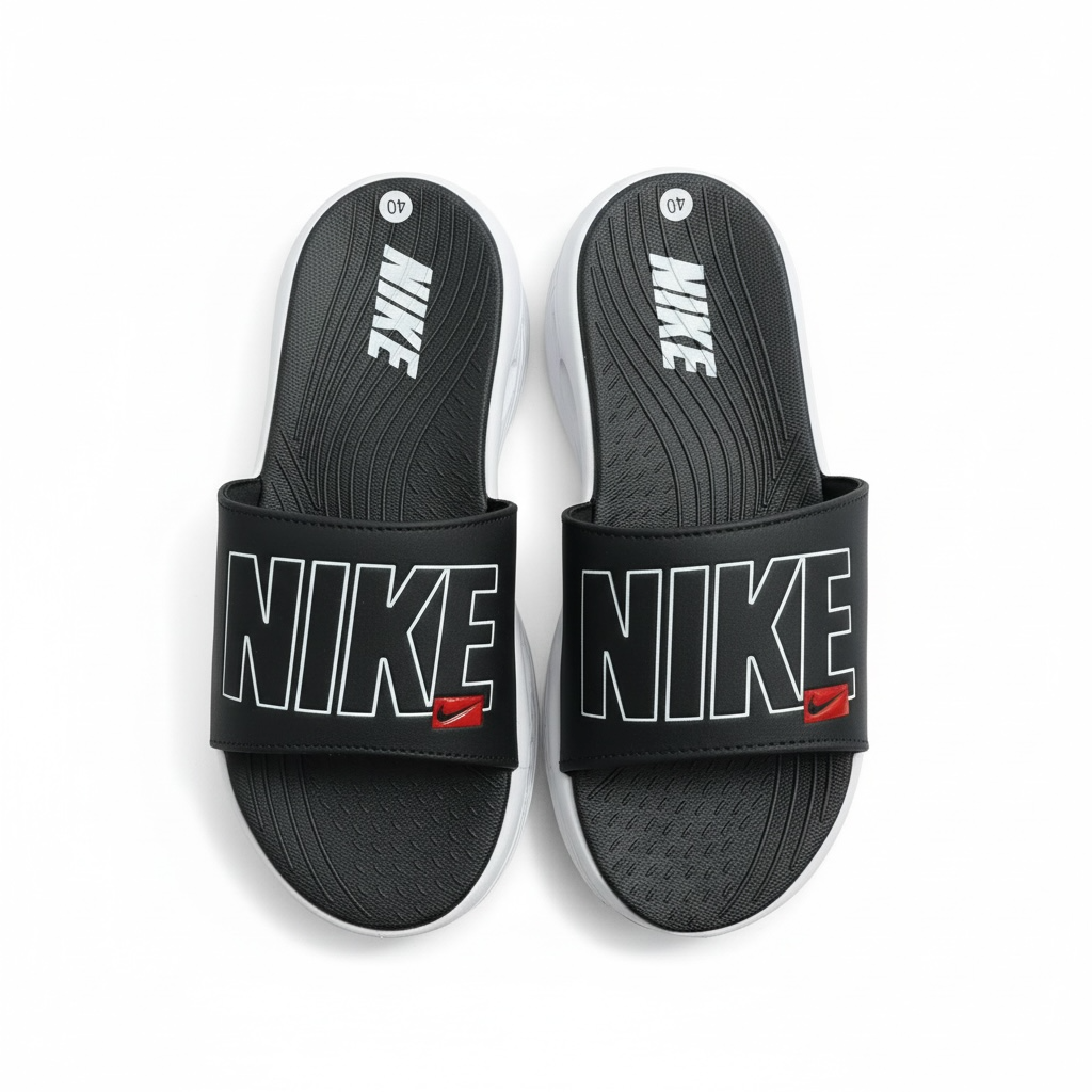 Nike Air Cushion Slides Black & White β«π€ | Elevated Comfort Edition ππ₯