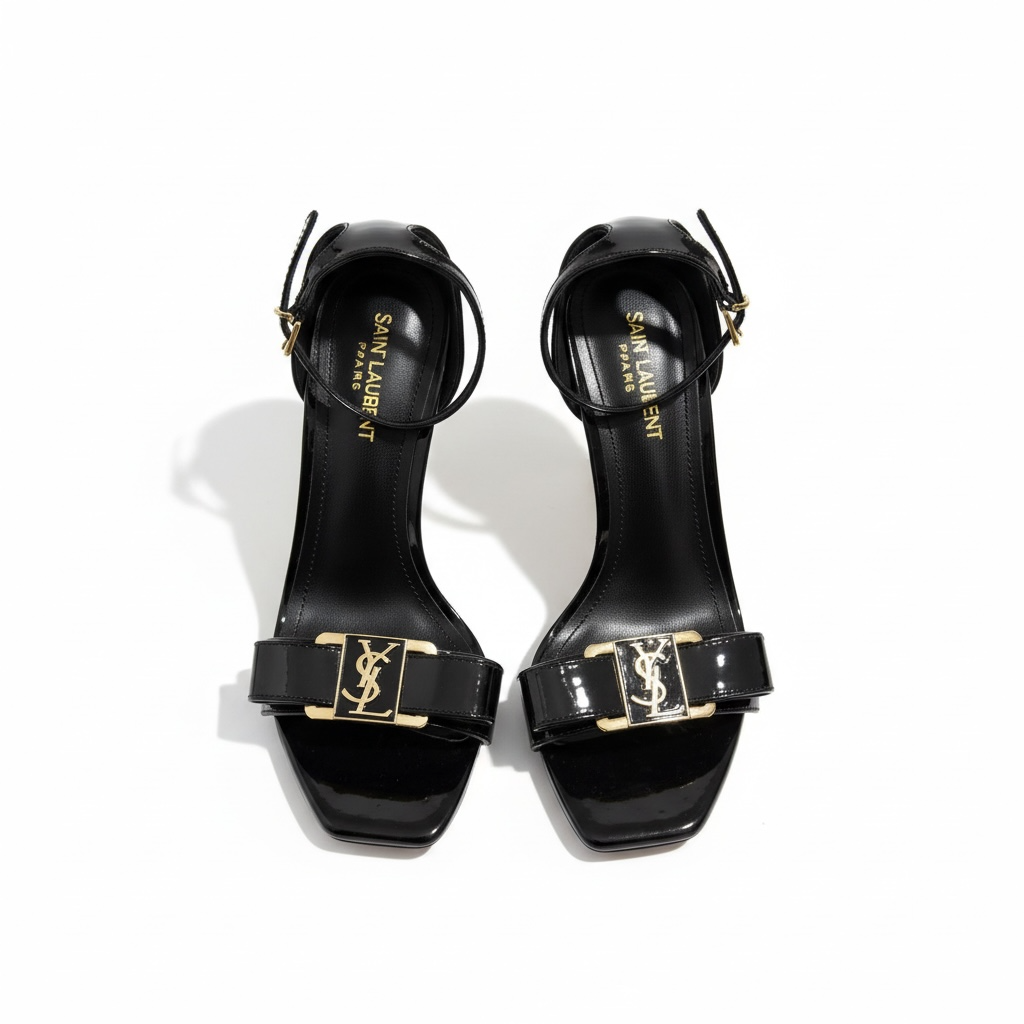 Saint Laurent Opyum Patent Leather Heels with Gold YSL Heel π€β¨