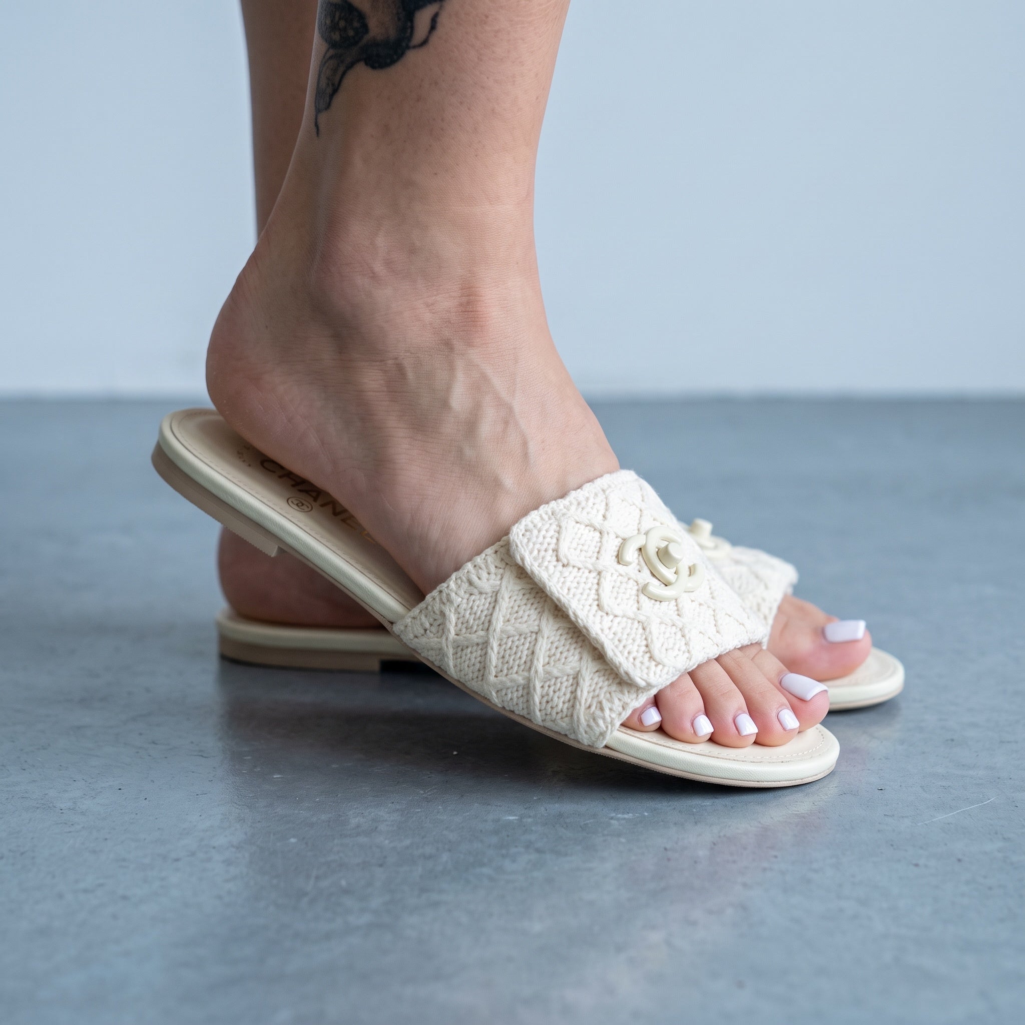 Chanel Mule β Ivory Crochet Slide π©΄