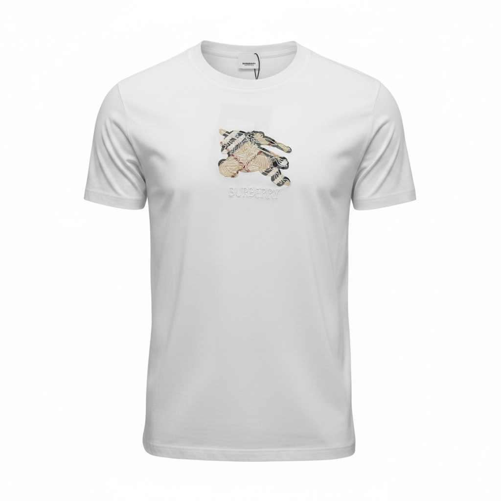 Burberry White Graphic T-Shirt π€β¨ Signature Icon Edition