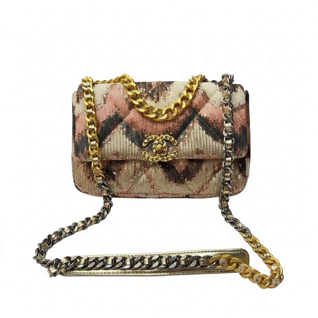 πβ¨ Chanel Sequin Chevron Flap Bag β Multicolor Elegance ππ€