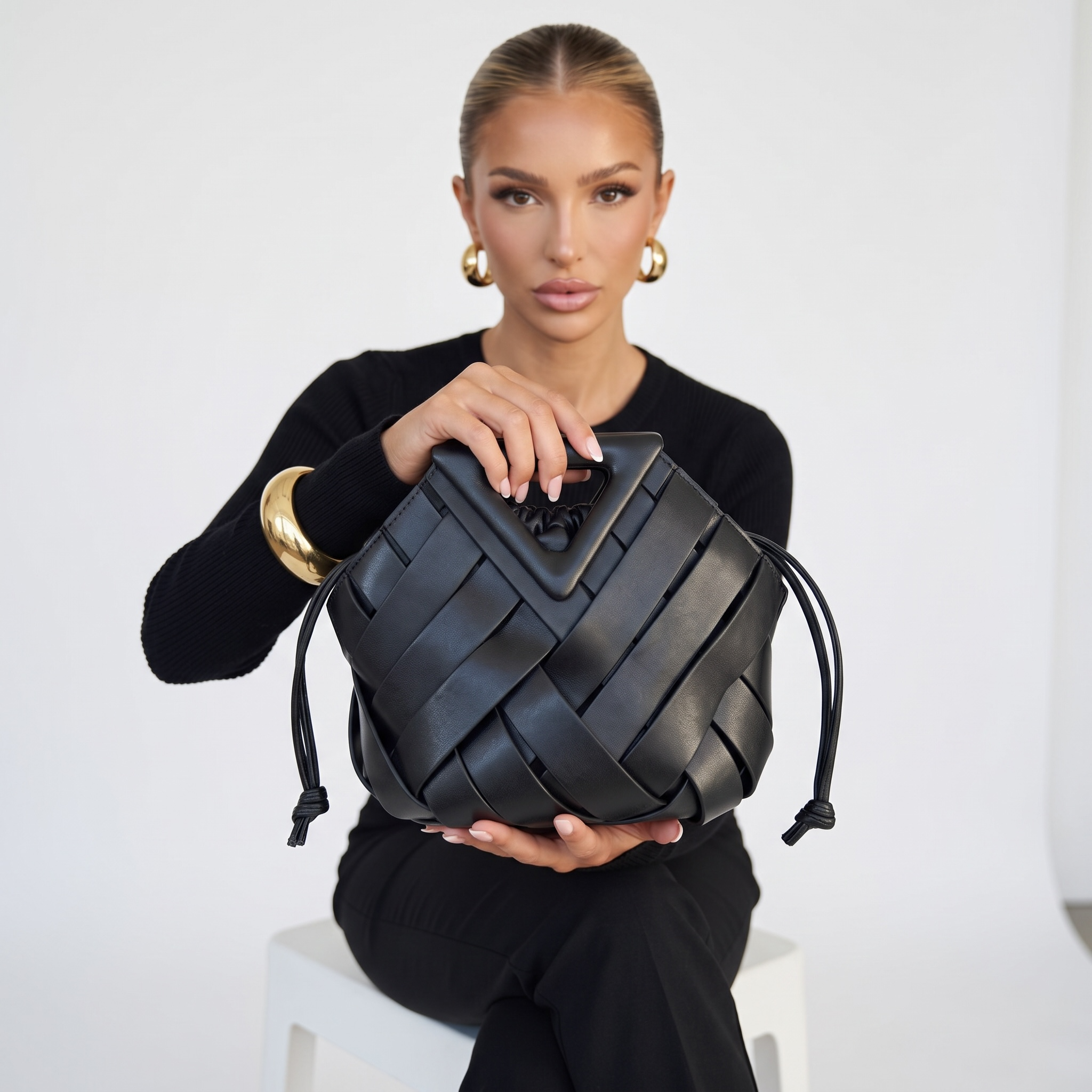 Bottega Vibes β Luxe Dual Black Bag Set