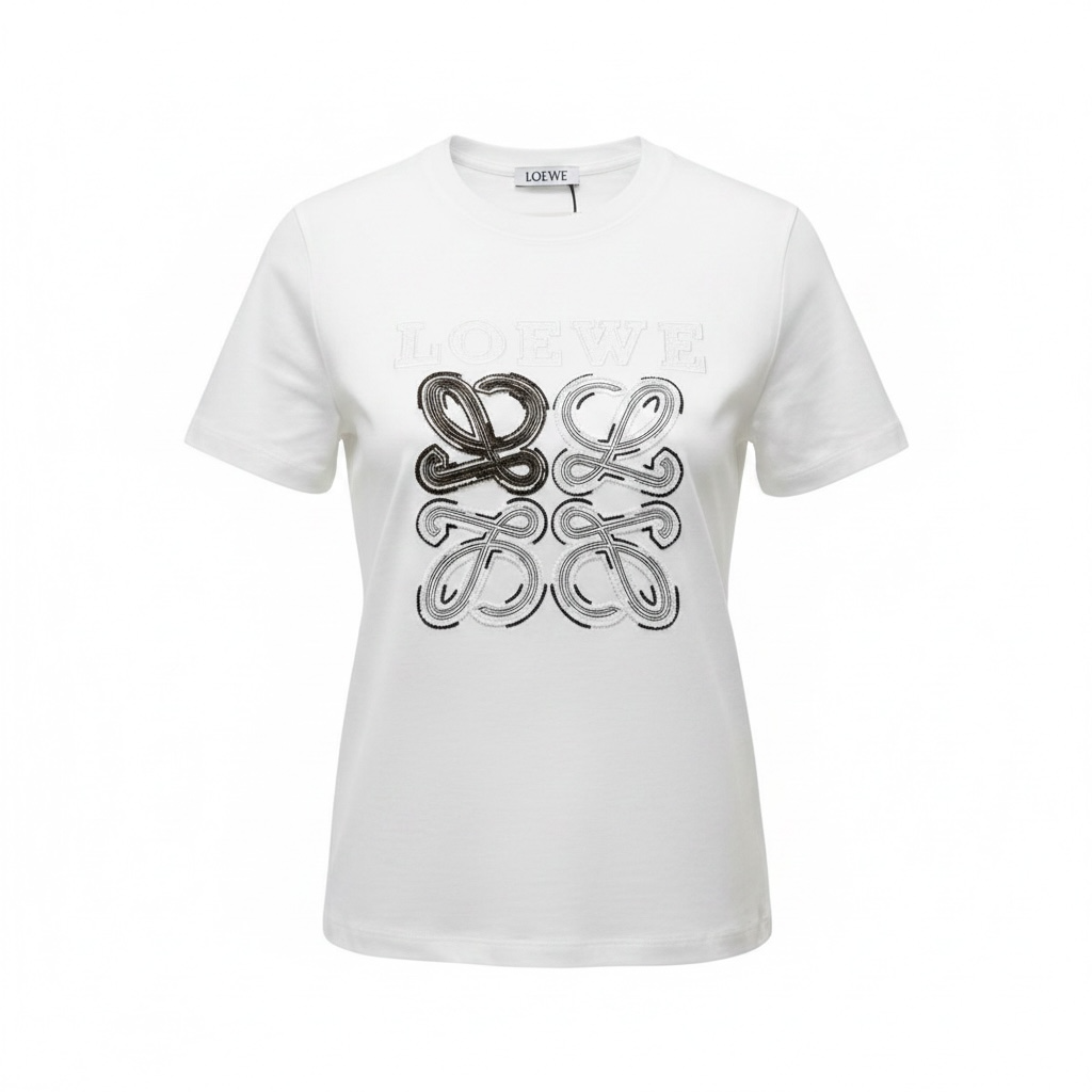 Loewe White Anagram T-Shirt π€β¨ Contrast Logo Edition