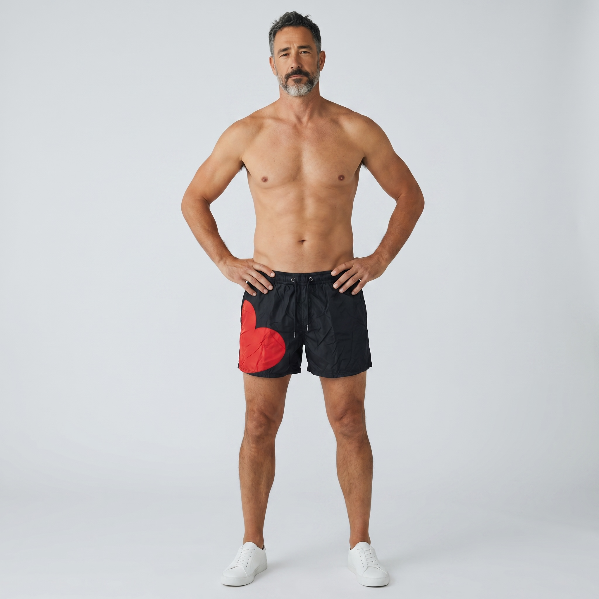 AMI Paris Heart Print Menβs Swim Shorts β€οΈπ€