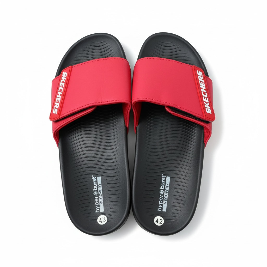 Skechers Hyper Burst Recovery Slides β Red & Black Edition π΄π€