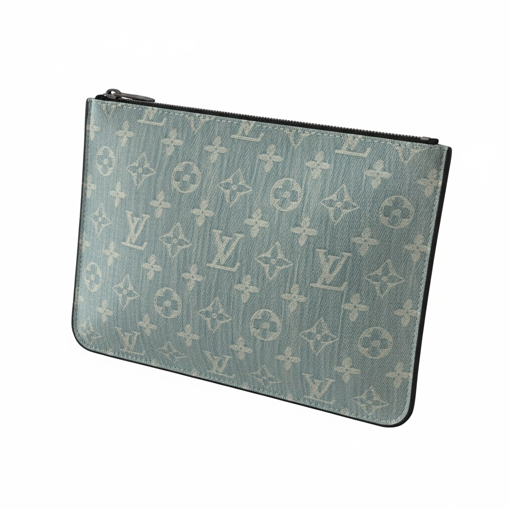 Louis Vuitton Monogram Denim Zipped Pouch β Light Blue πβ¨