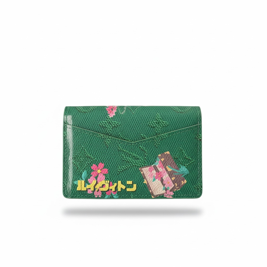 Louis Vuitton Style Green Graphic Passport Holder Wallet 💚✨