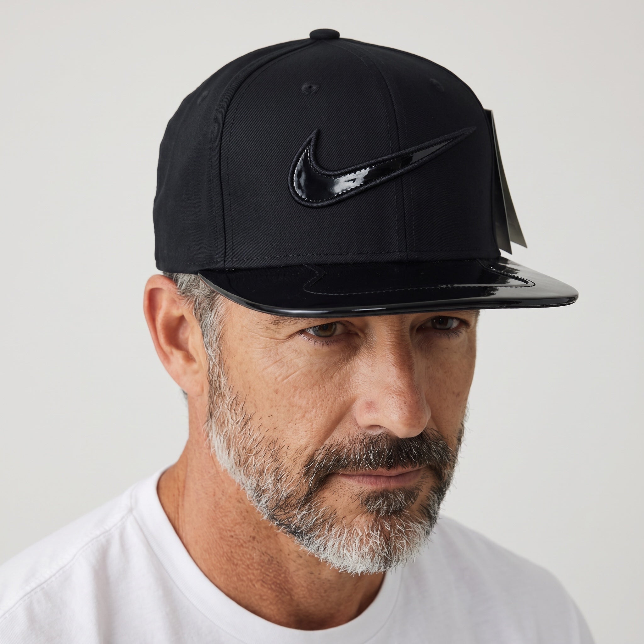Nike Snapback Cap – Black Patent Bill 🧢