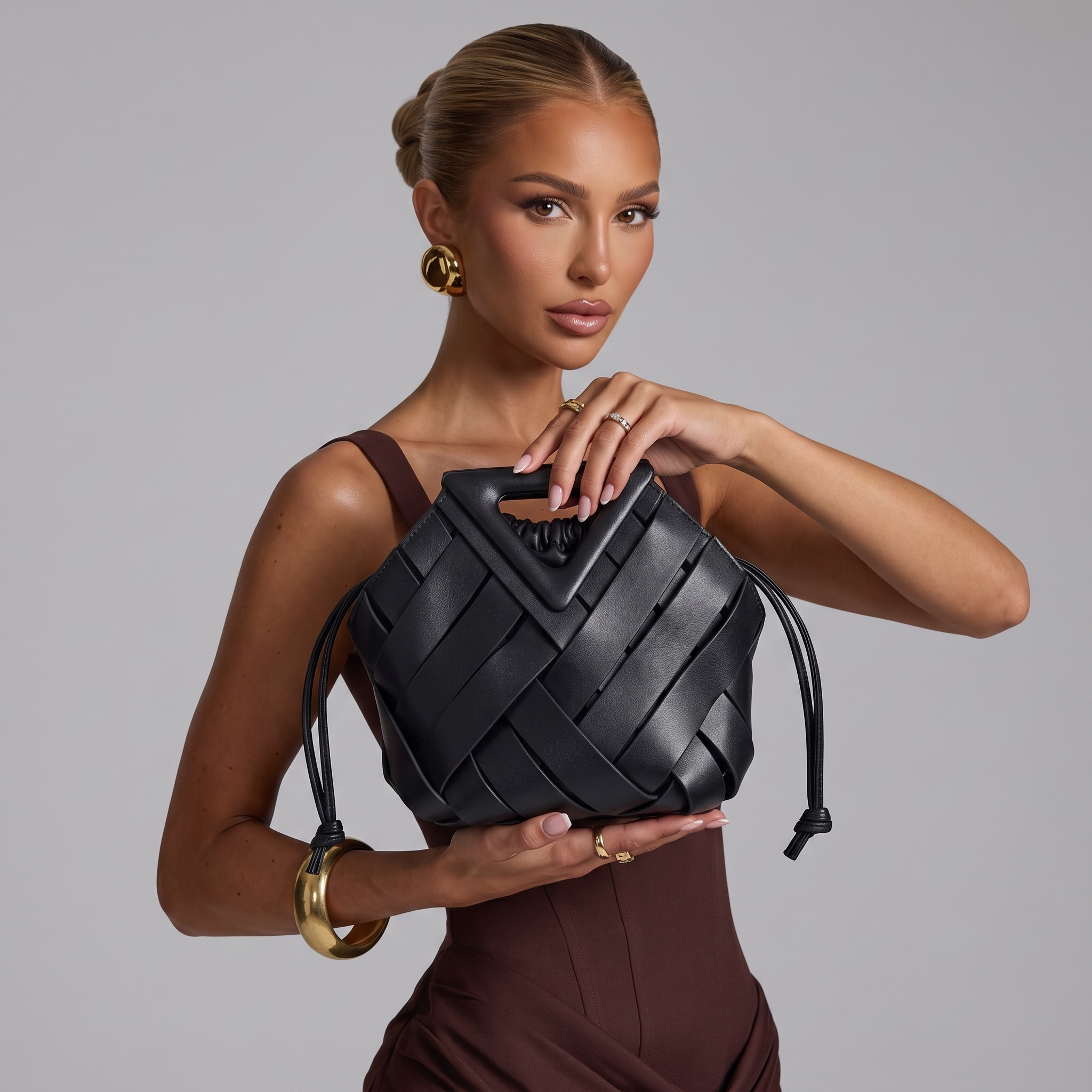 Bottega Vibes β Luxe Dual Black Bag Set