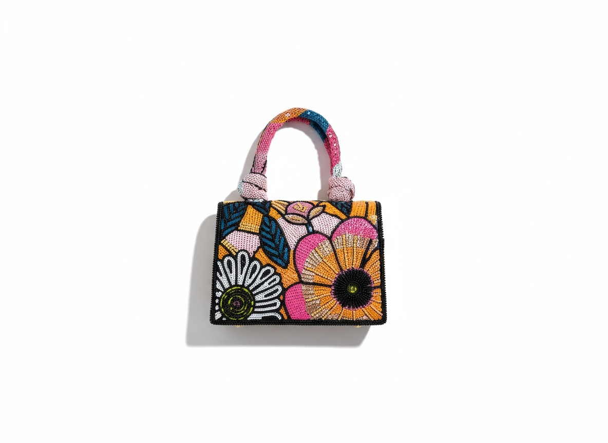 Luxury Multicolor Crystal Mini Handbag 🌈✨ | Bold Art Edition