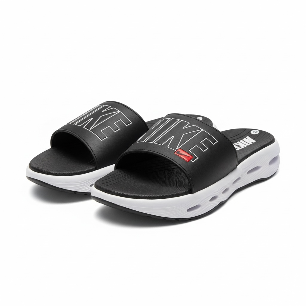 Nike Air Cushion Slides Black & White β«π€ | Elevated Comfort Edition ππ₯