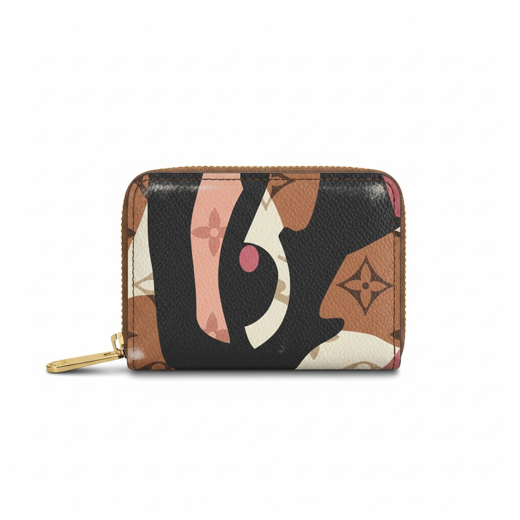 Louis Vuitton Style Monogram Zip Card Holder Wallet π€β¨
