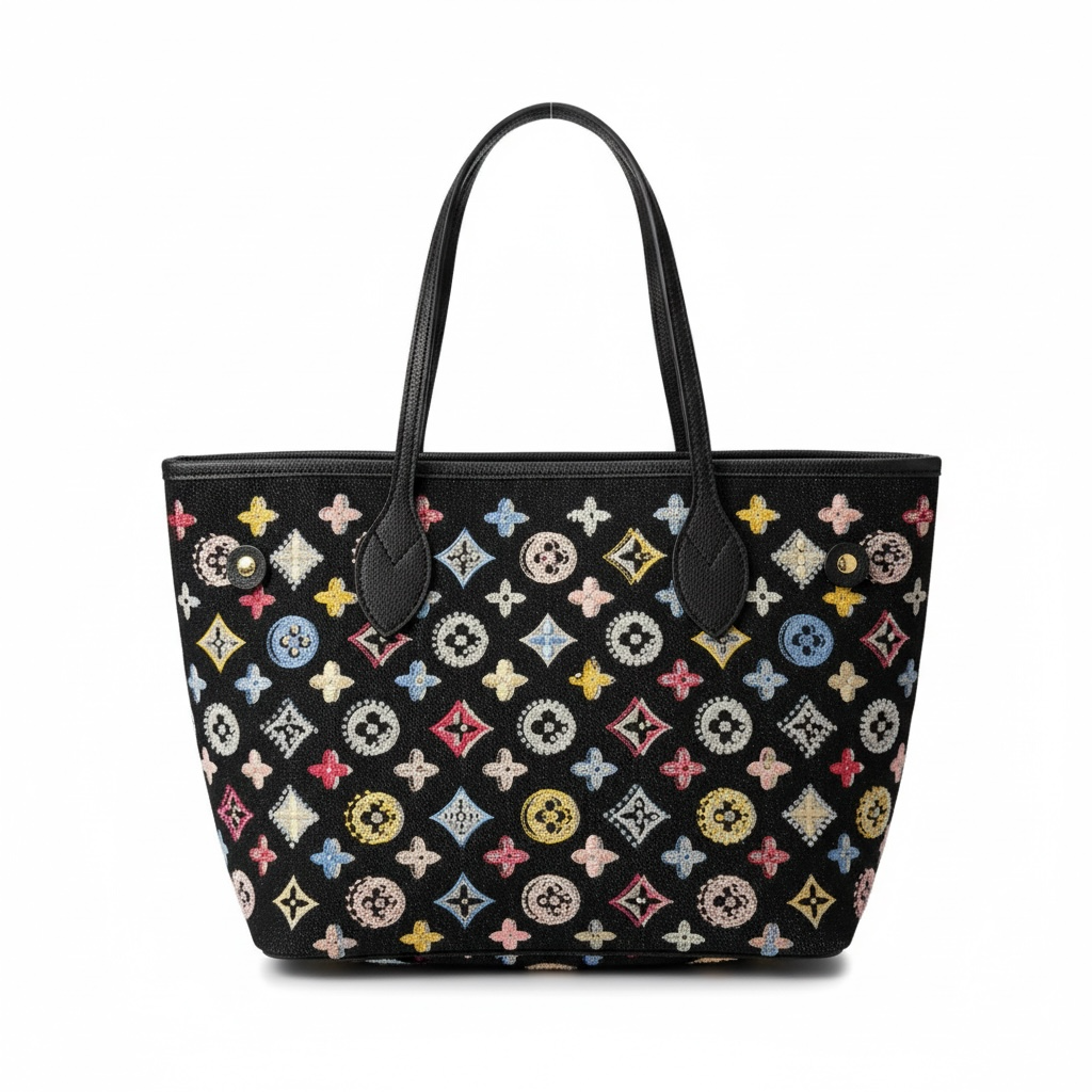 β¨ Louis Vuitton Beaded Monogram Tote β Black Multicolor ππ€