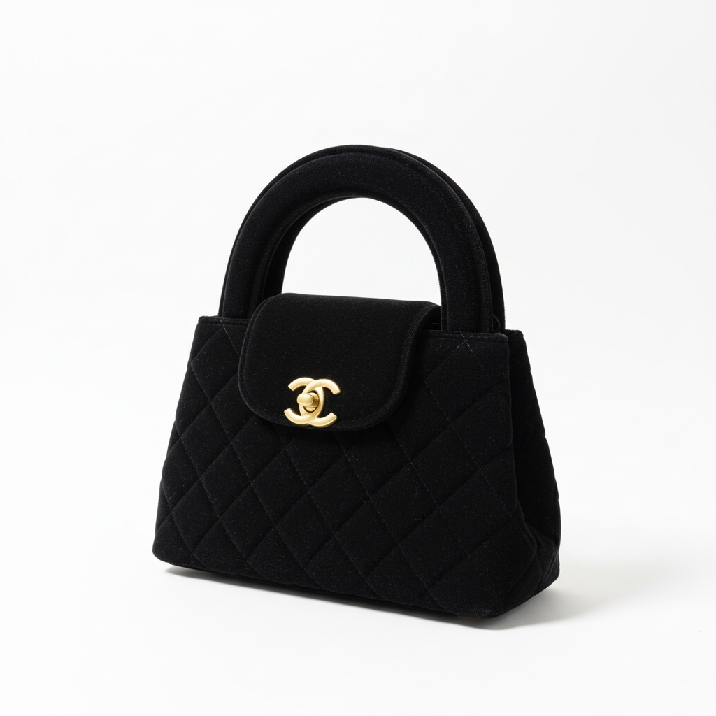 π€β¨ Chanel Quilted Velvet Top-Handle Bag β Classic Black β¨π€