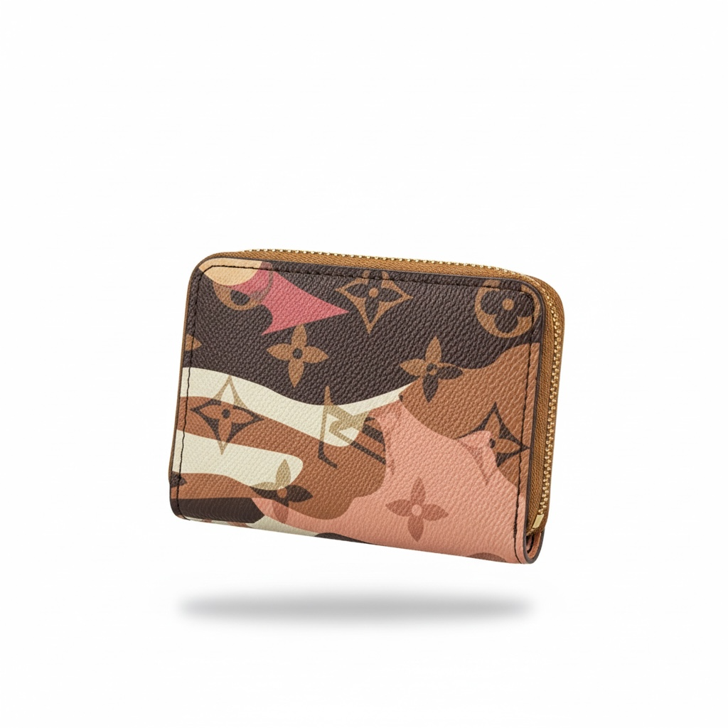 Louis Vuitton Style Monogram Zip Card Holder Wallet π€β¨