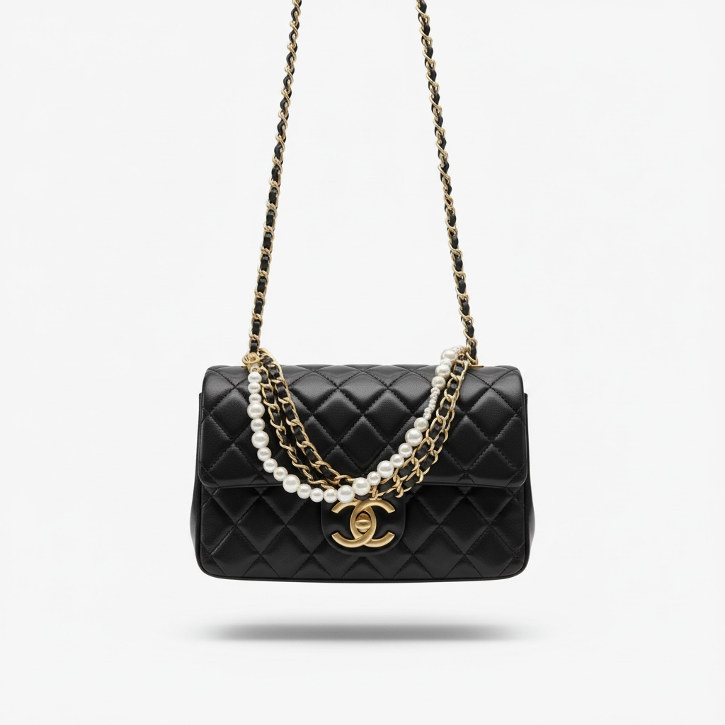 π€β¨ Chanel Quilted Pearl Chain Flap Bag β¨π€