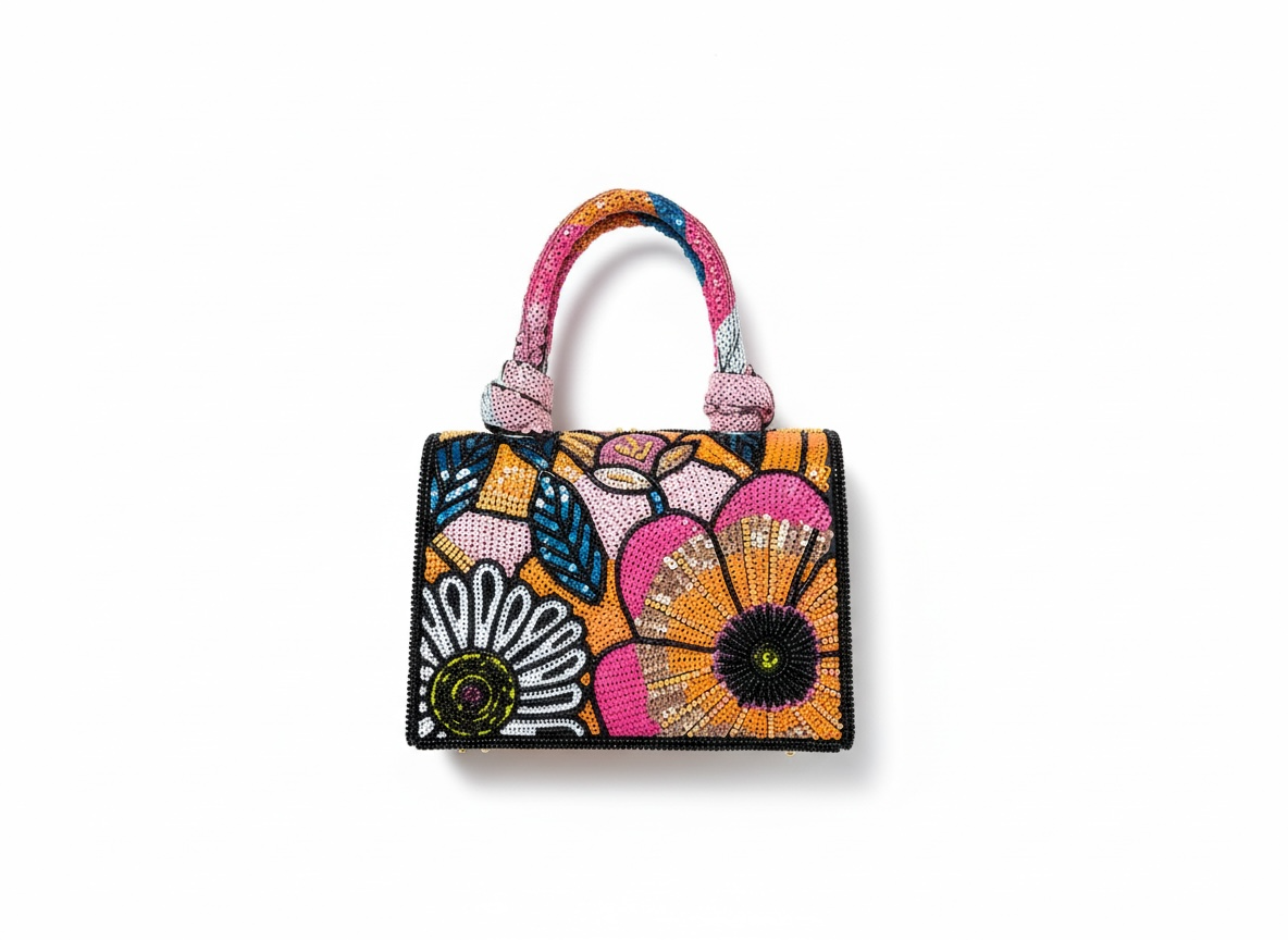 Luxury Multicolor Crystal Mini Handbag 🌈✨ | Bold Art Edition
