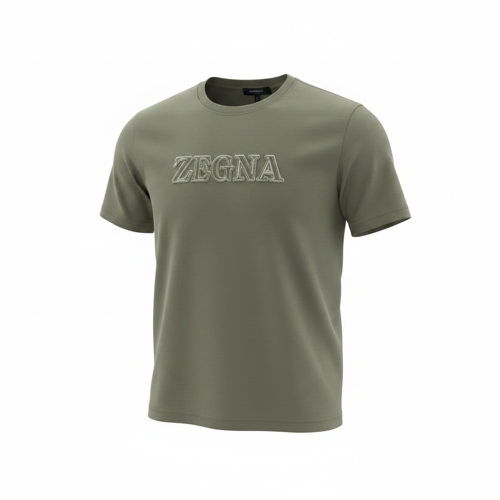 ZEGNA Olive Green Logo T-Shirt π«β¨ Premium Minimal Fit