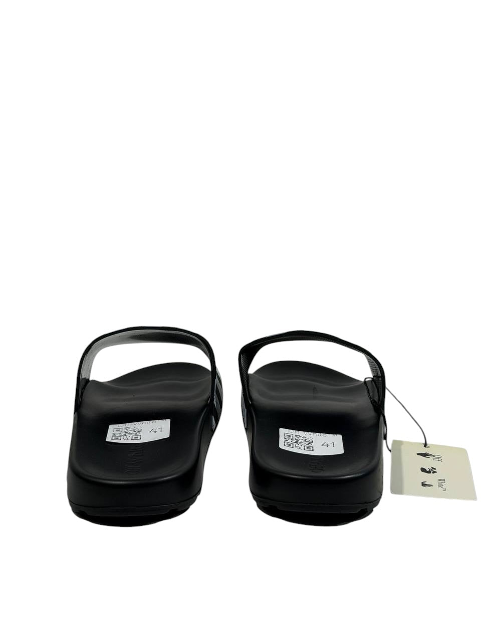 OFF-WHITE Industrial Stripe Slides β Black/White Edition β«βͺπ₯