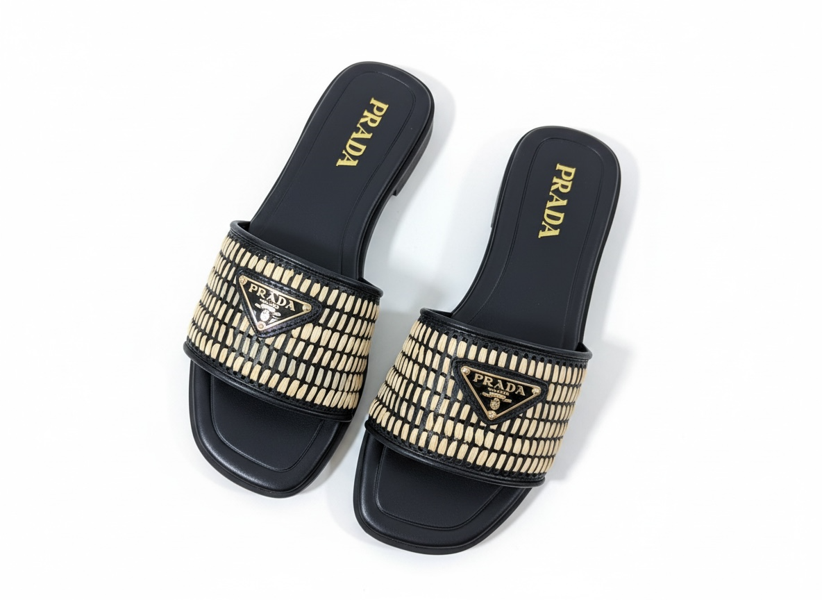 PRADA Raffia Slide Sandals π€β¨ | Iconic Summer Luxury