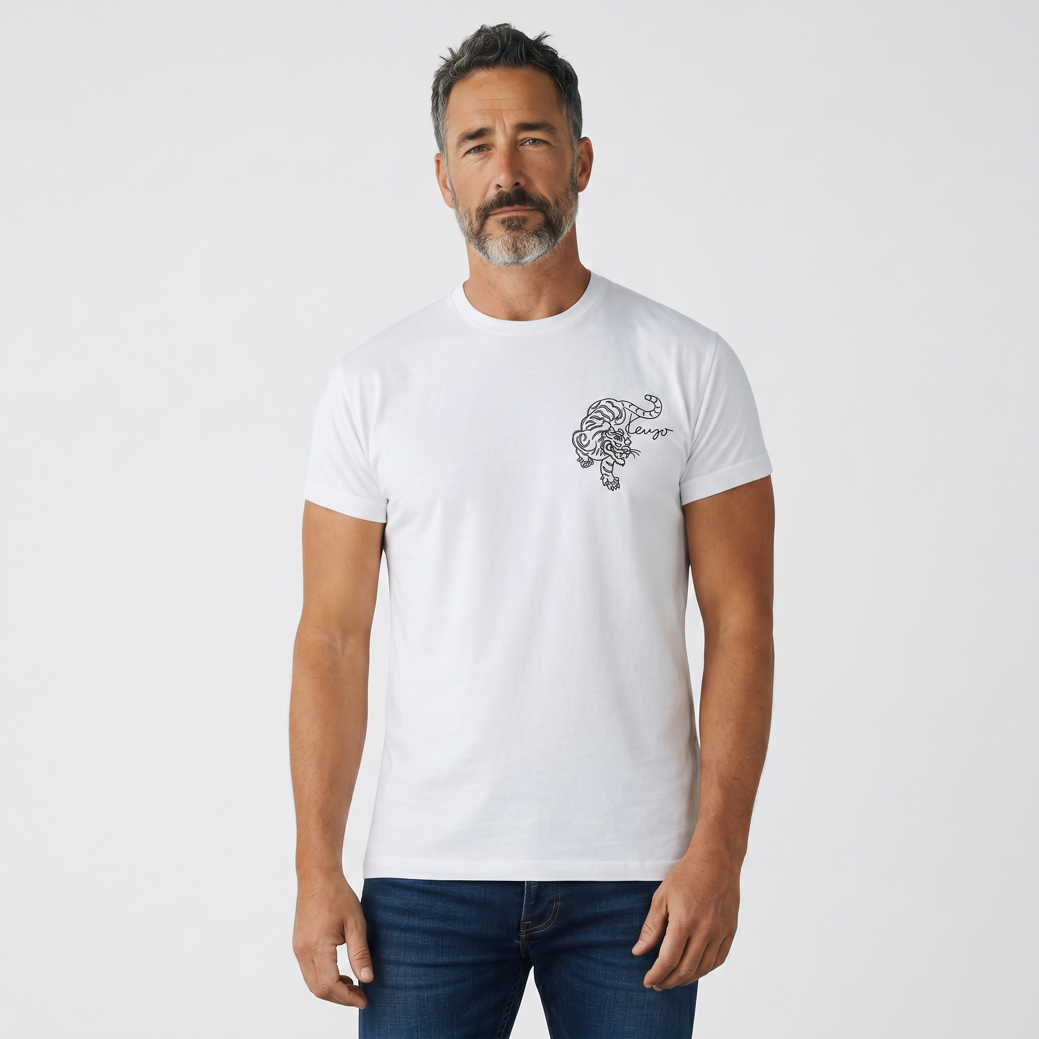 Kenzo White Tiger Graphic T-Shirt β Minimal Front / Statement Back π―π€ | Premium Designer Tee