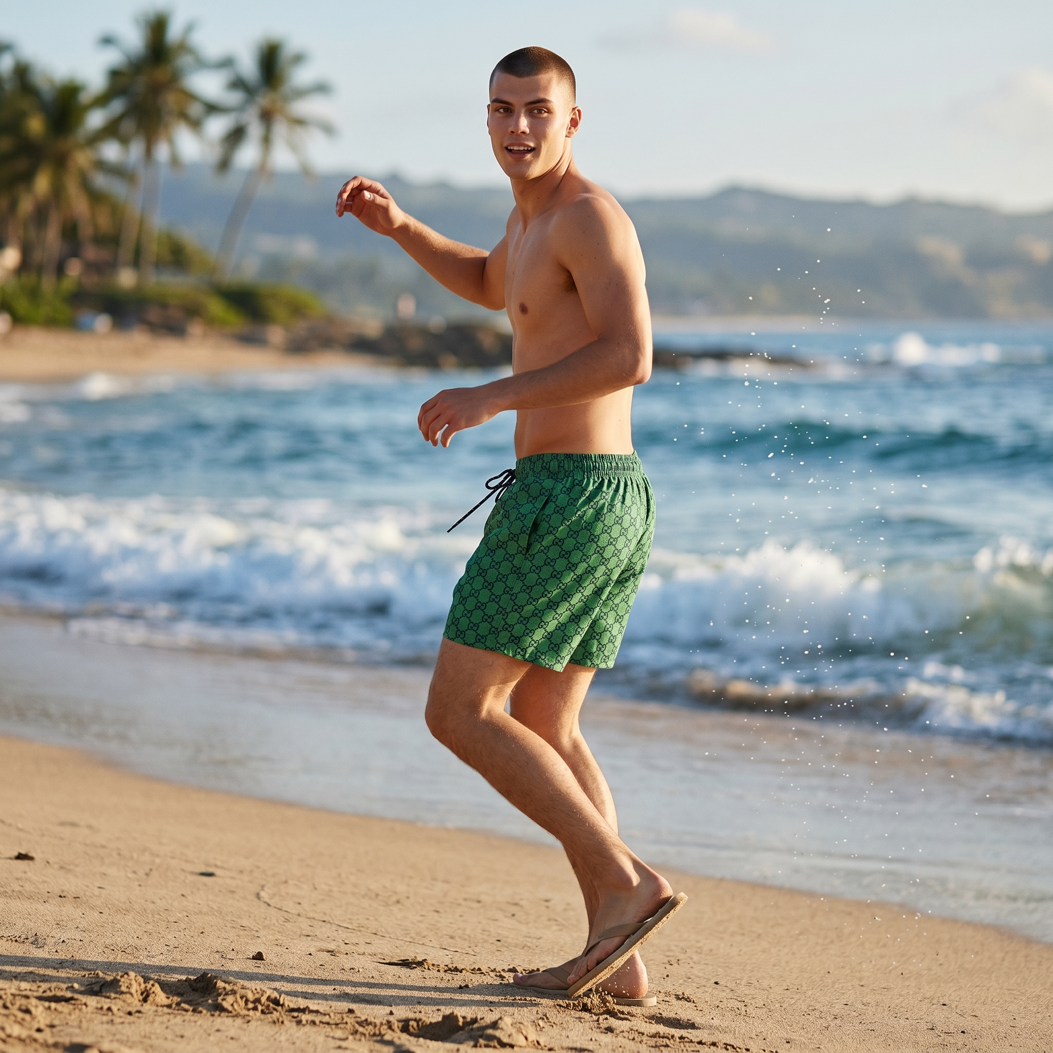 Gucci Monogram Swim Shorts β Emerald Green Edition π