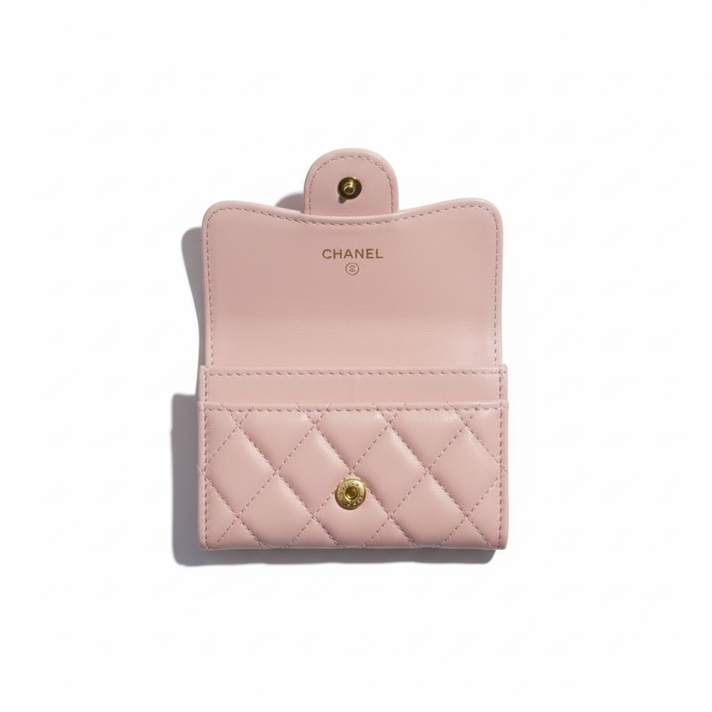 Chanel Blush Pink Quilted Compact Wallet πβ¨