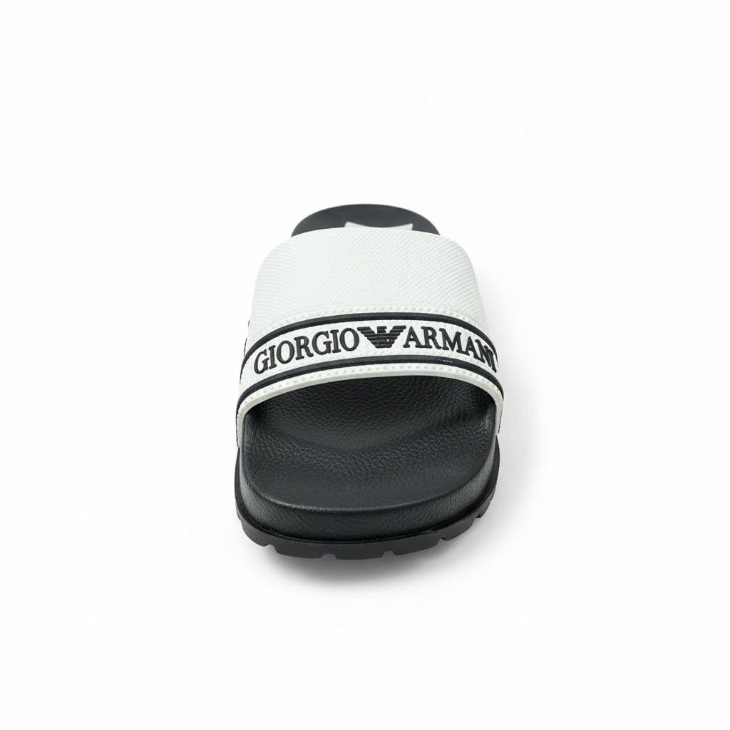 Giorgio Armani Logo Slides β White & Black Edition βͺπ€