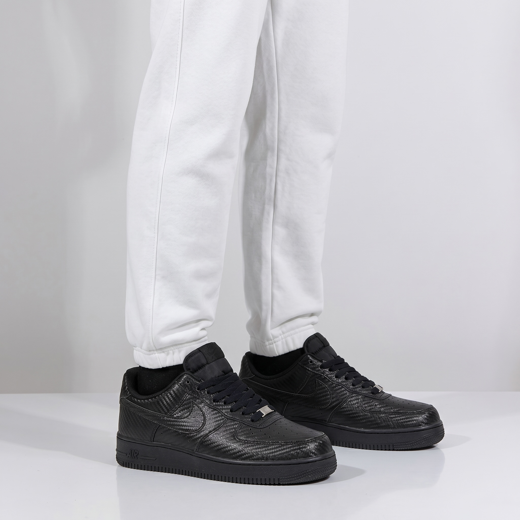 π€π₯ Nike Air Force 1 Low Carbon Fiber Triple Black Sneakers β Luxury Streetwear Classic Shoes πβ‘