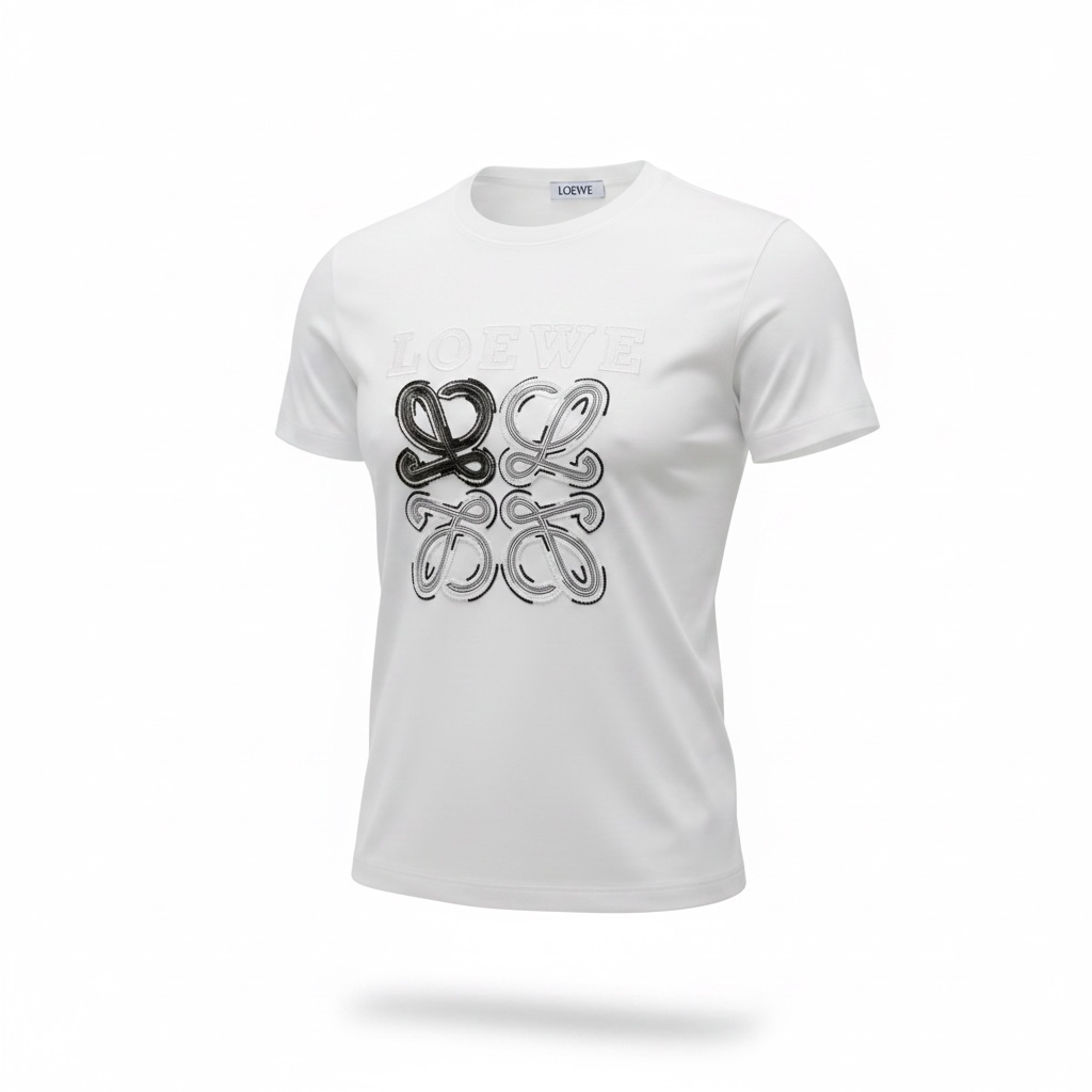 Loewe White Anagram T-Shirt π€β¨ Contrast Logo Edition