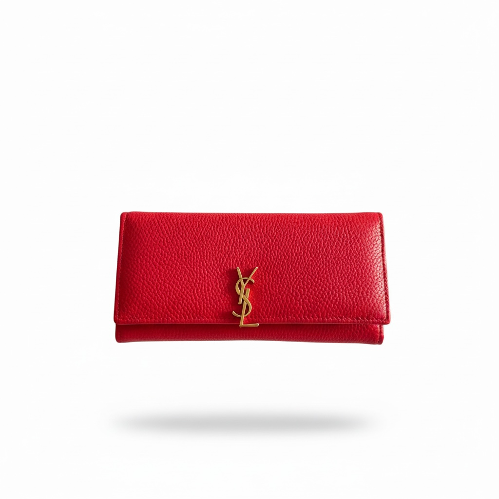 Saint Laurent Red YSL Wallet β Grained Leather β€οΈβ¨