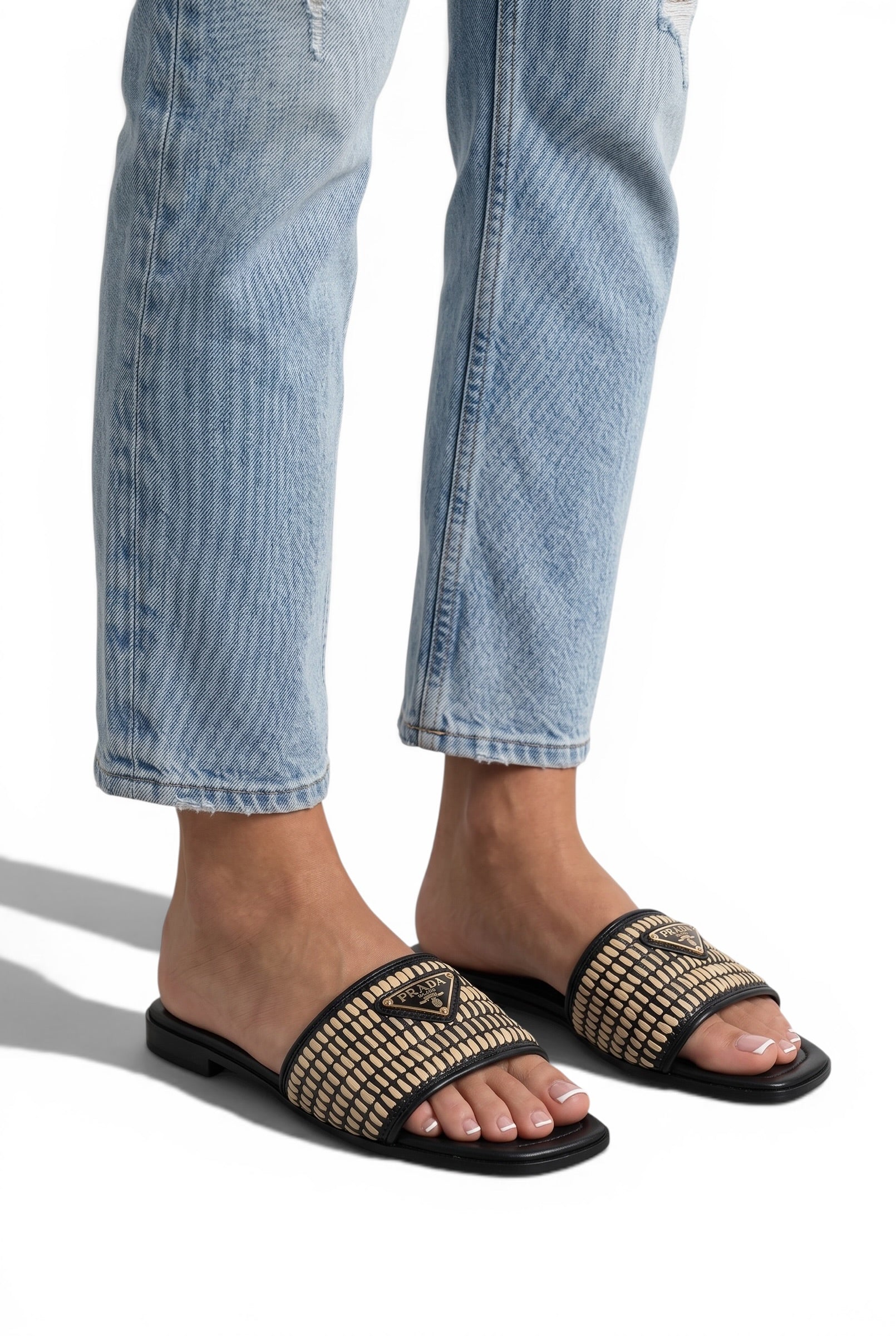PRADA Raffia Slide Sandals π€β¨ | Iconic Summer Luxury
