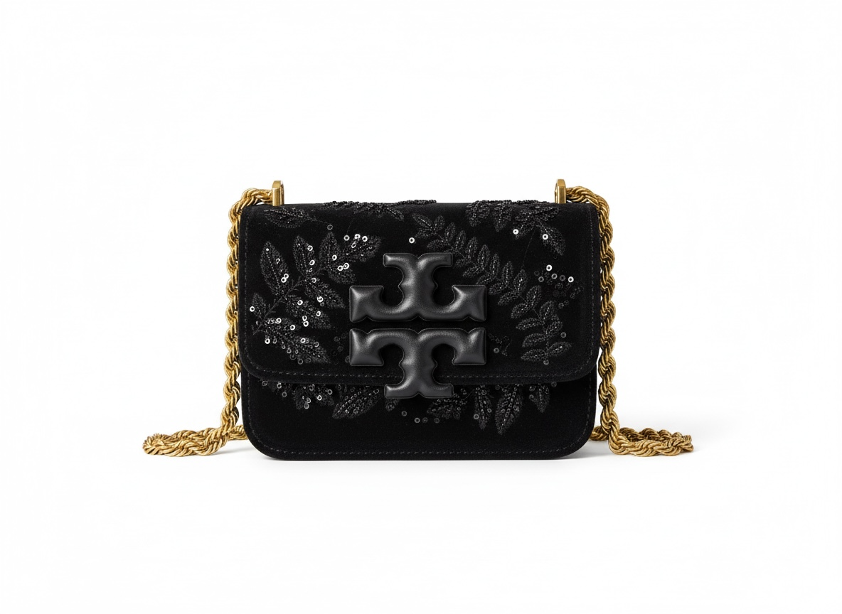 Tory Burch Velvet Chain Bag β All Black Elegance π€β¨