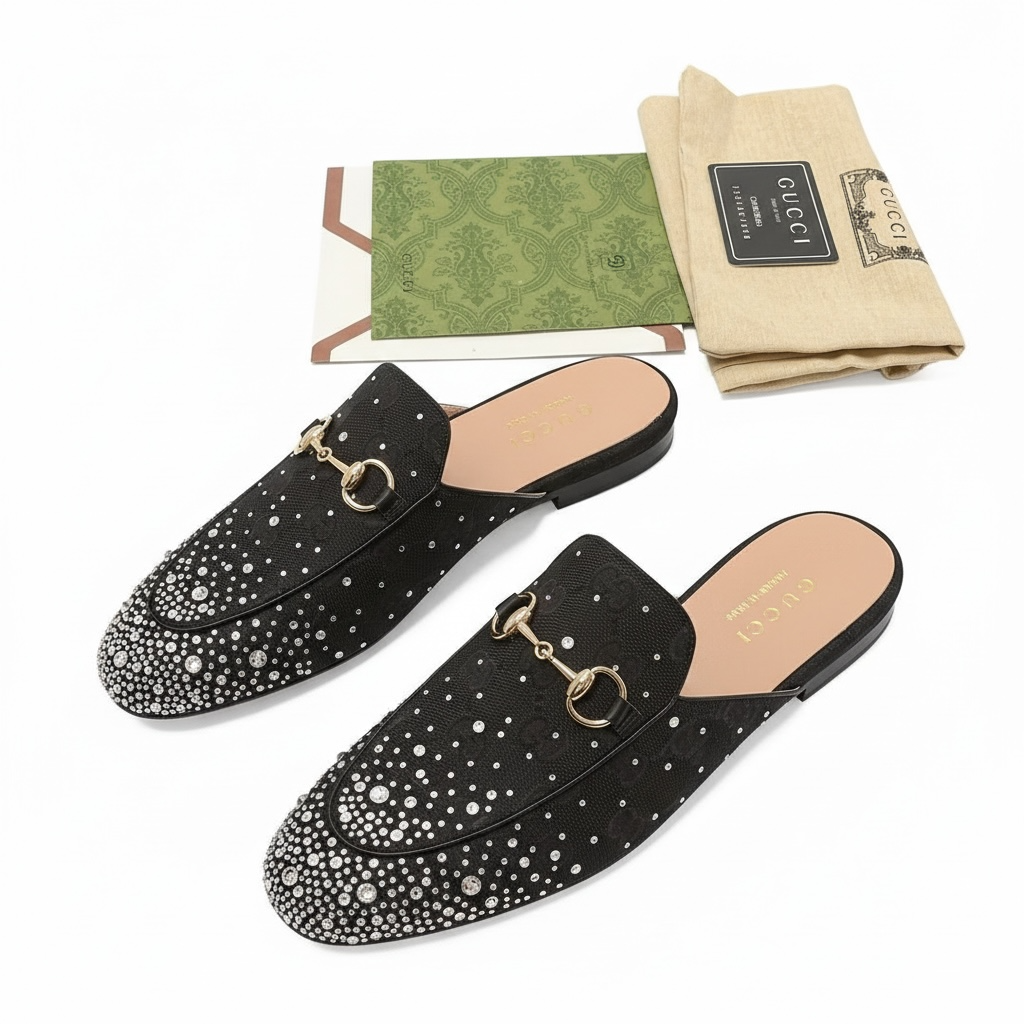 GUCCI Crystal Horsebit Mules π€β¨ | Glam Statement Luxury
