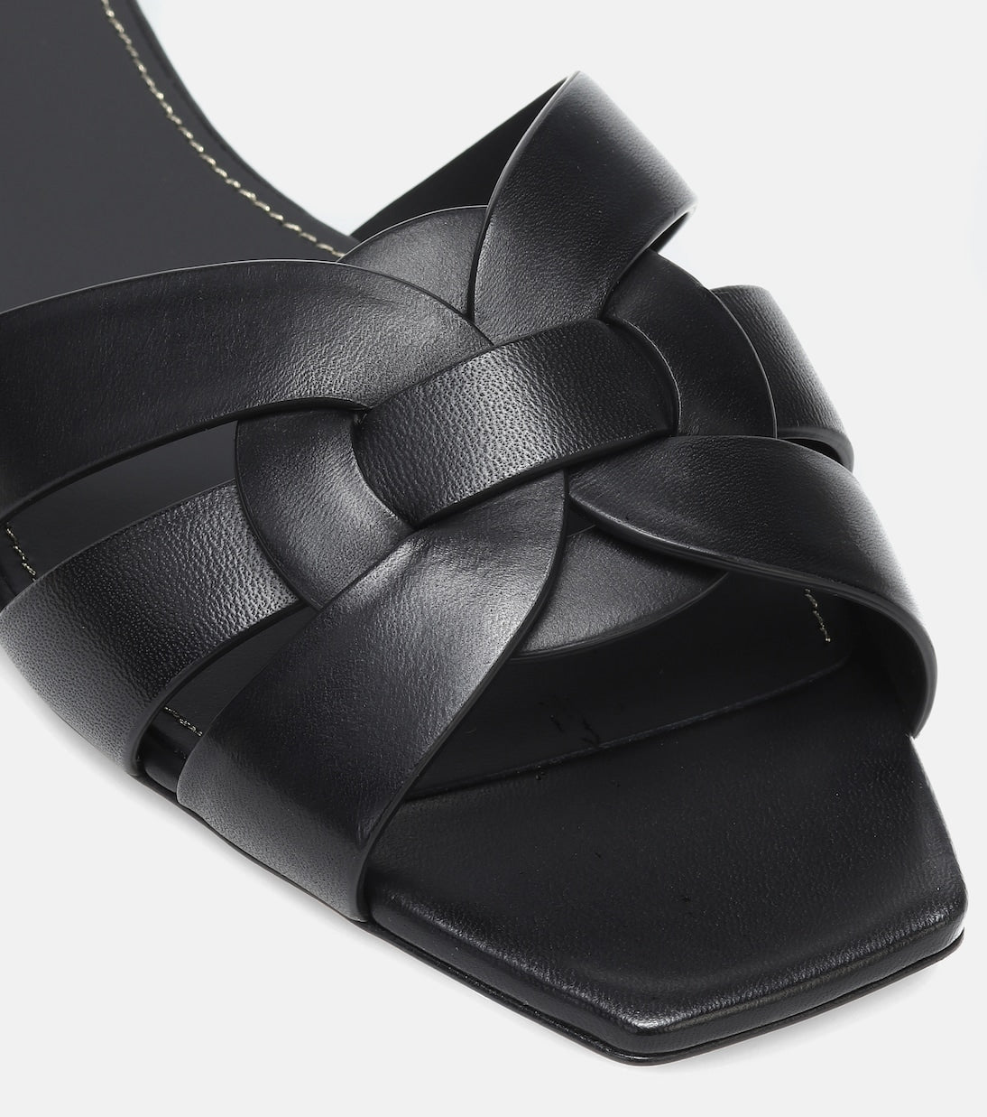 SAINT LAURENT Interlaced Leather Slides 🖤✨ | Minimal Luxury Essential