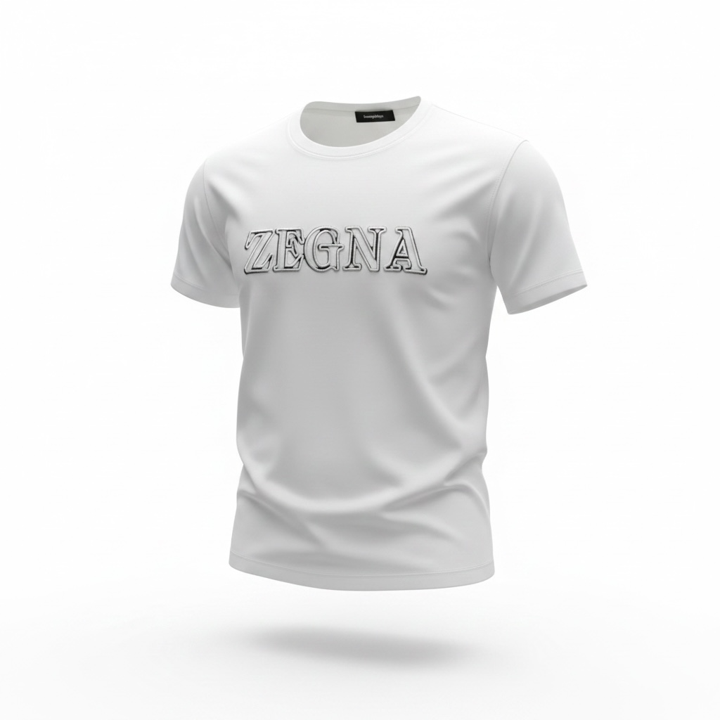 ZEGNA White Embossed Logo T-Shirt π€β¨ Clean Luxury Edition