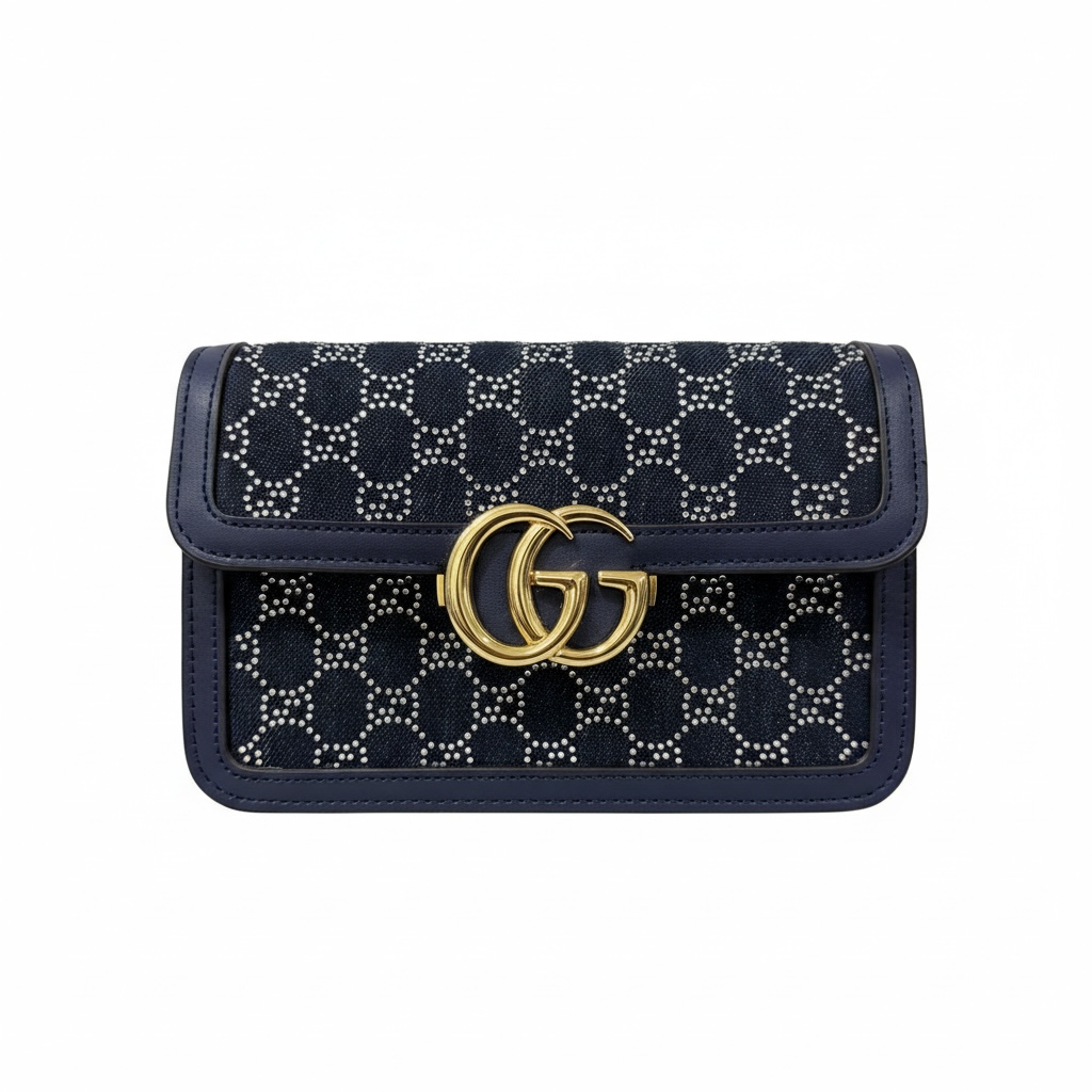 Gucci GG Marmont Studded Canvas Shoulder Bag πβ¨