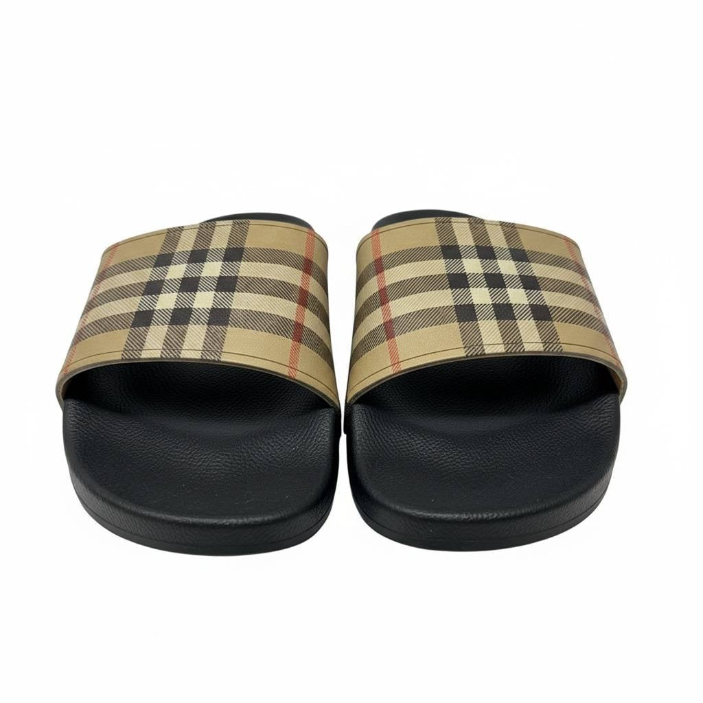 Burberry Vintage Check Slides β Beige & Black Edition π€π€