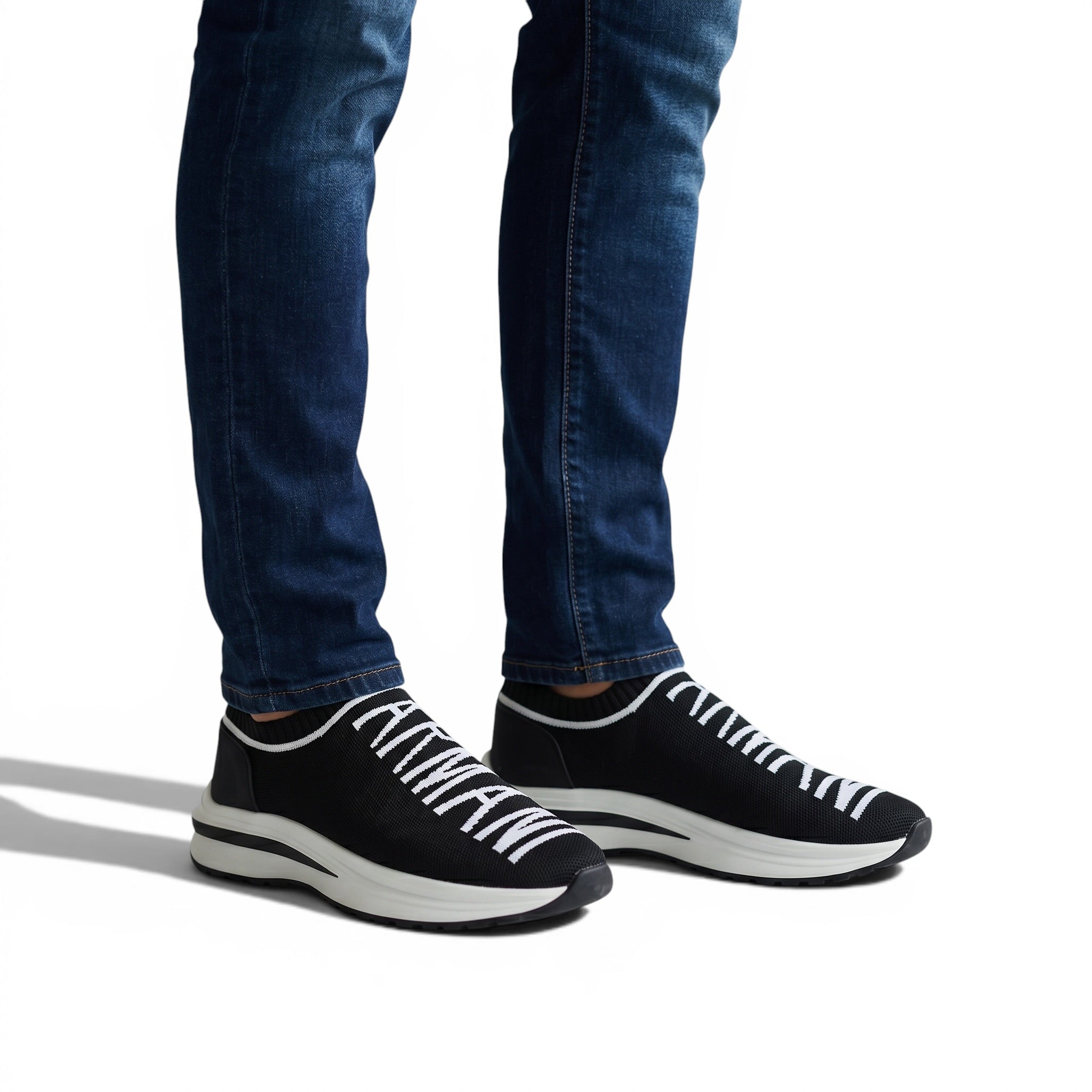 EA7 Armani Exchange-Inspired Slip-On Sneakers β Bold Logo Black Edition π€π₯