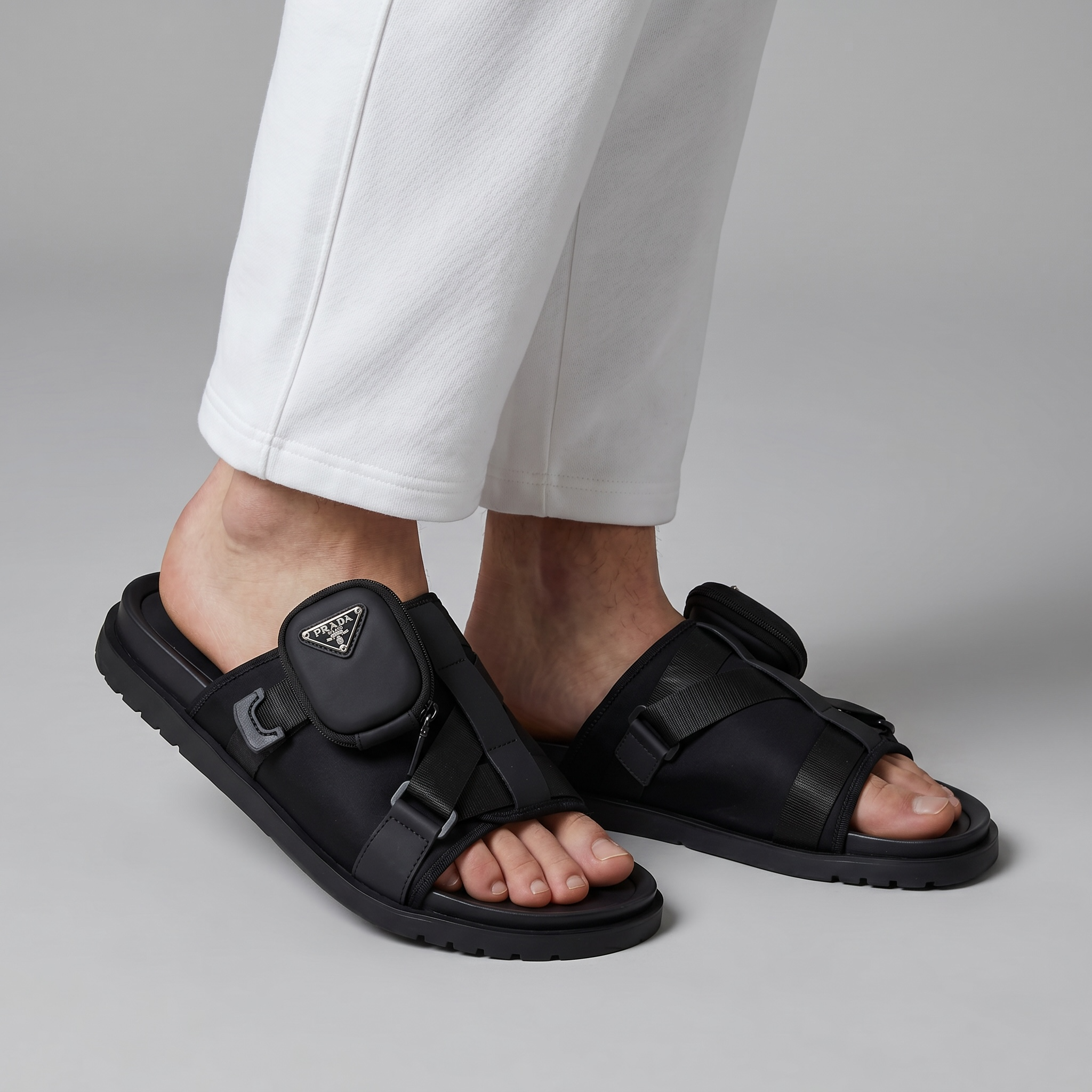 Prada Tactical Pocket Slides β Black Utility Luxury π€β‘